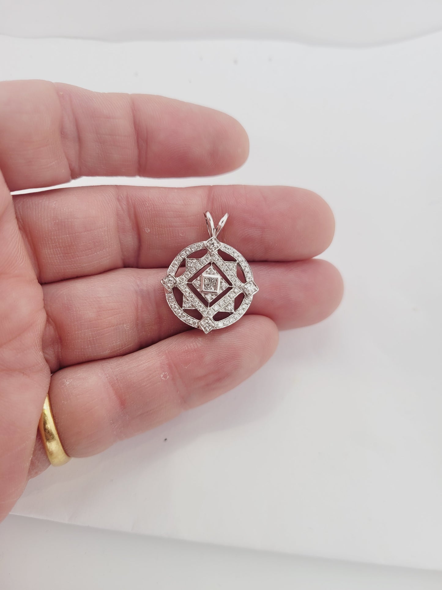 Modern diamond pendant sku 9142