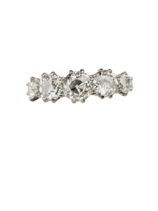 Old mine cut five stone diamond ring sku 9081