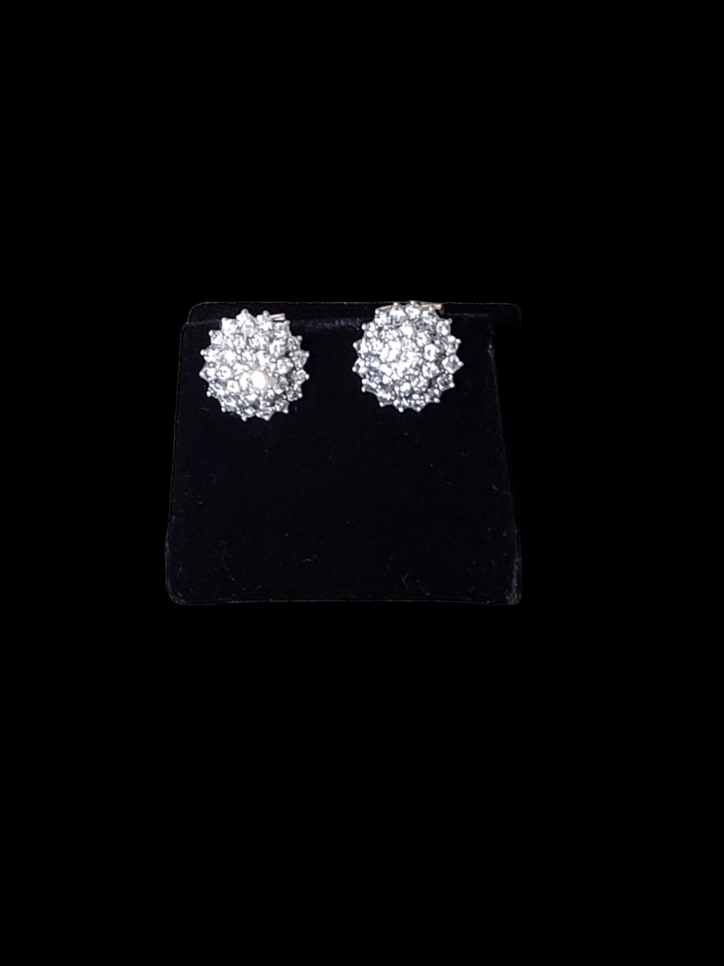 Cluster diamond stud earrings sku 8686