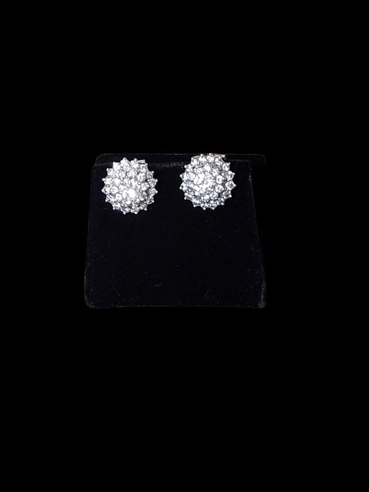 Cluster diamond stud earrings sku 8686
