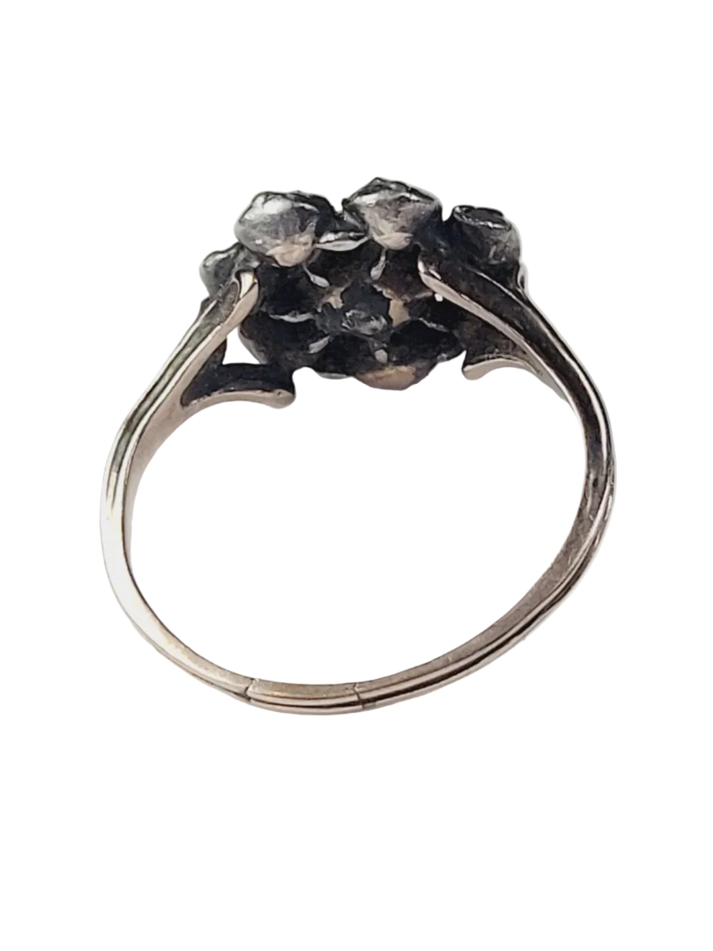 17th century table cut and rose cut diamond cluster ring sku 9070