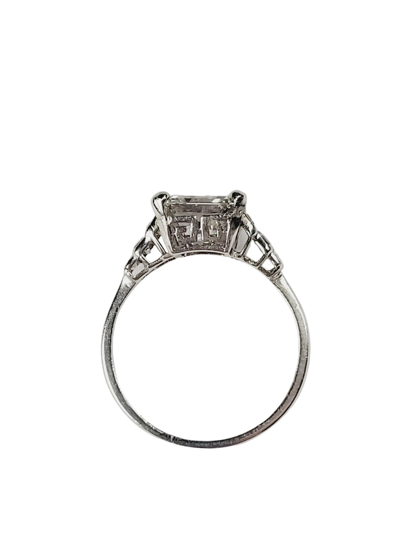 Cool Art deco 3ct Square carre cut diamond engagement ring sku 9091
