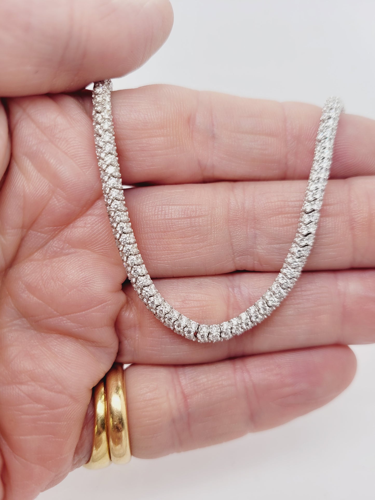 Modern diamond snake link necklace sku 8784