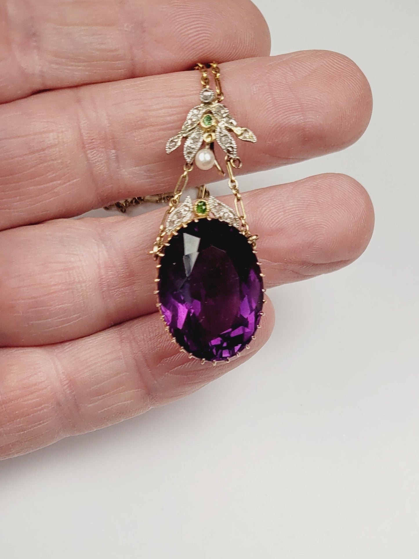 Edwardian Suffragette gemset pendant sku 8673