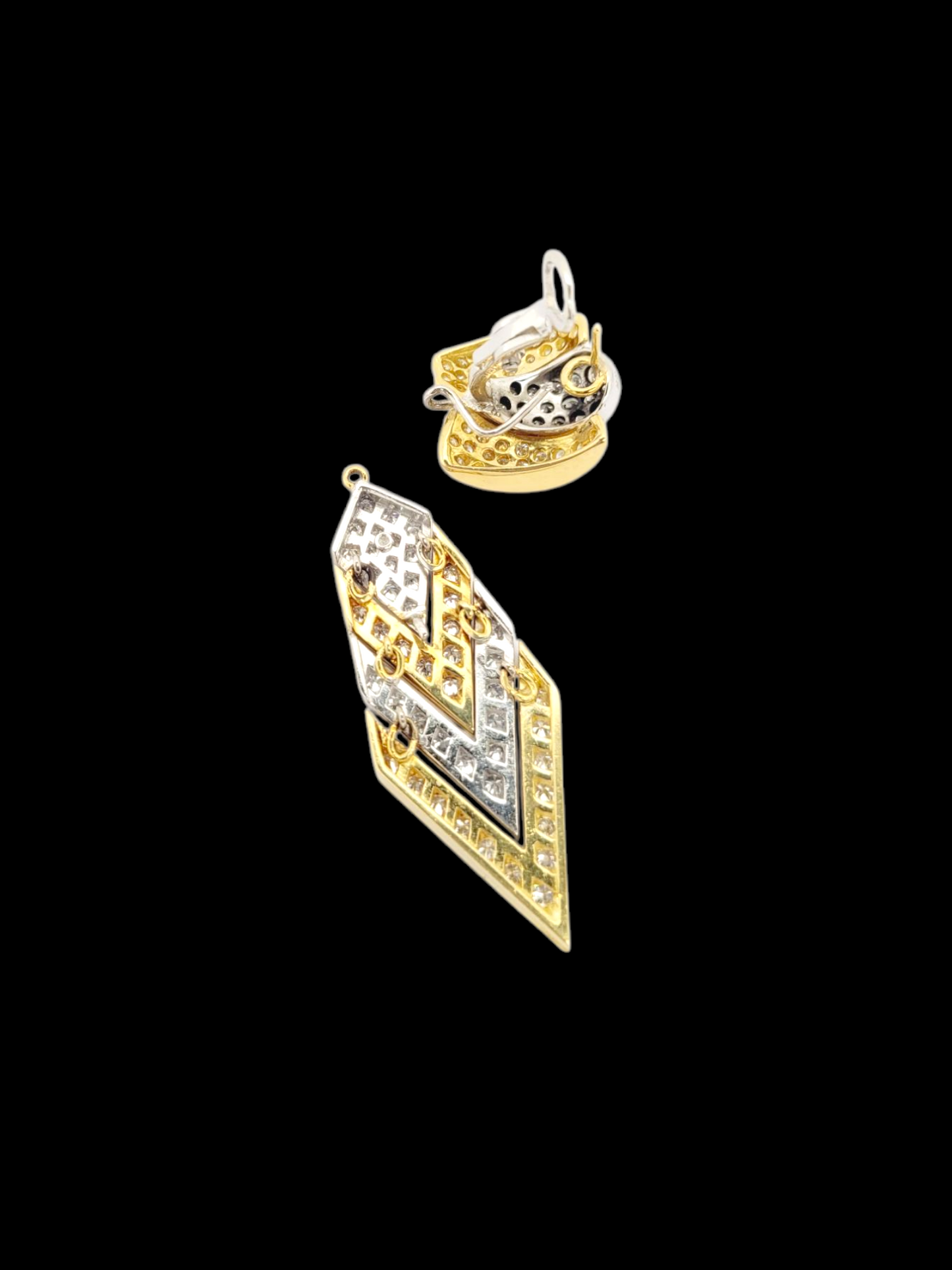 Bi colour gold diamond drop dress earrings
SKU: 8090