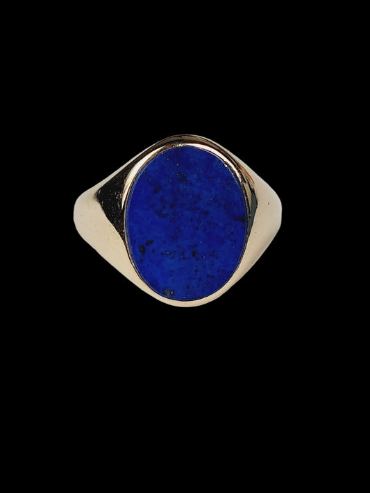 Lapis lazuli 9ct yellow gold signet ring
SKU: 8604