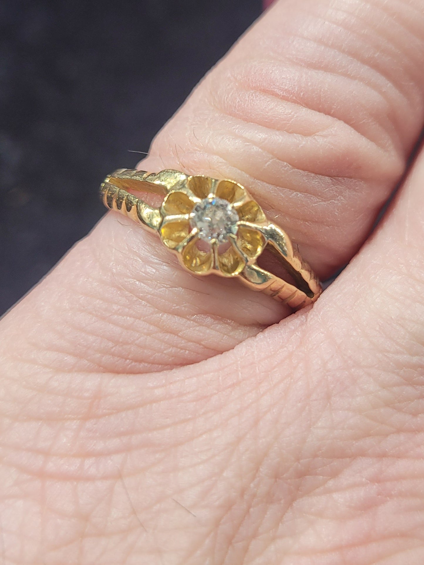 Antique Diamond gypsy ring sku 8927
