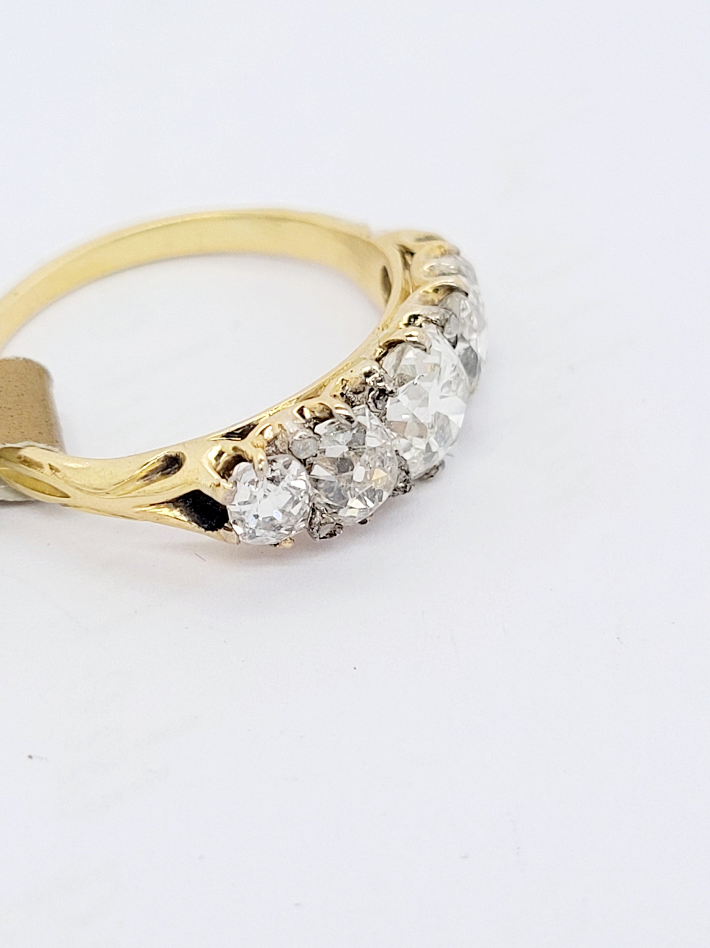 Antique old mine cut diamond five stone ring
SKU: 8534