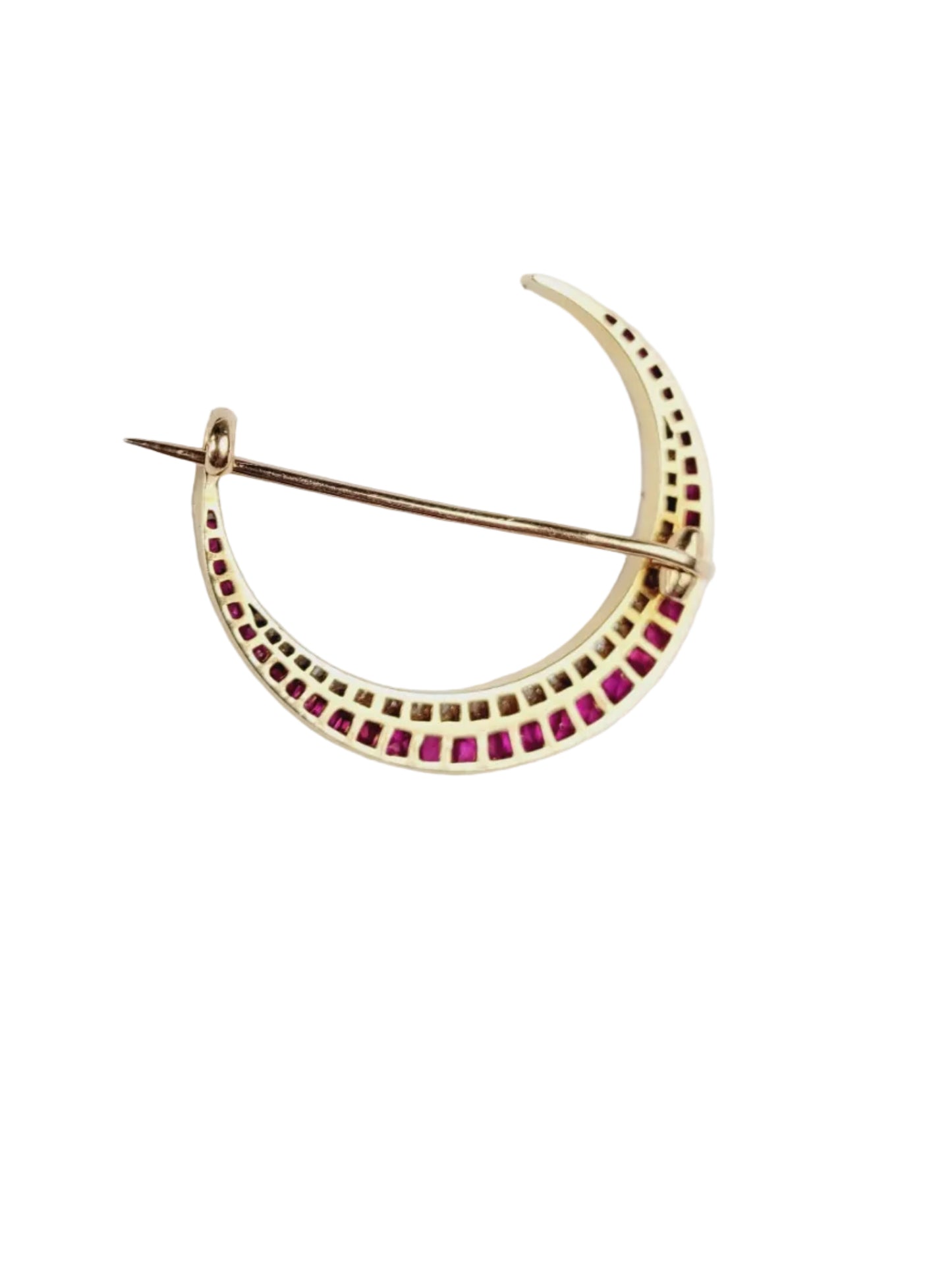 Fine Antique ruby and diamond  crescent sku 9097