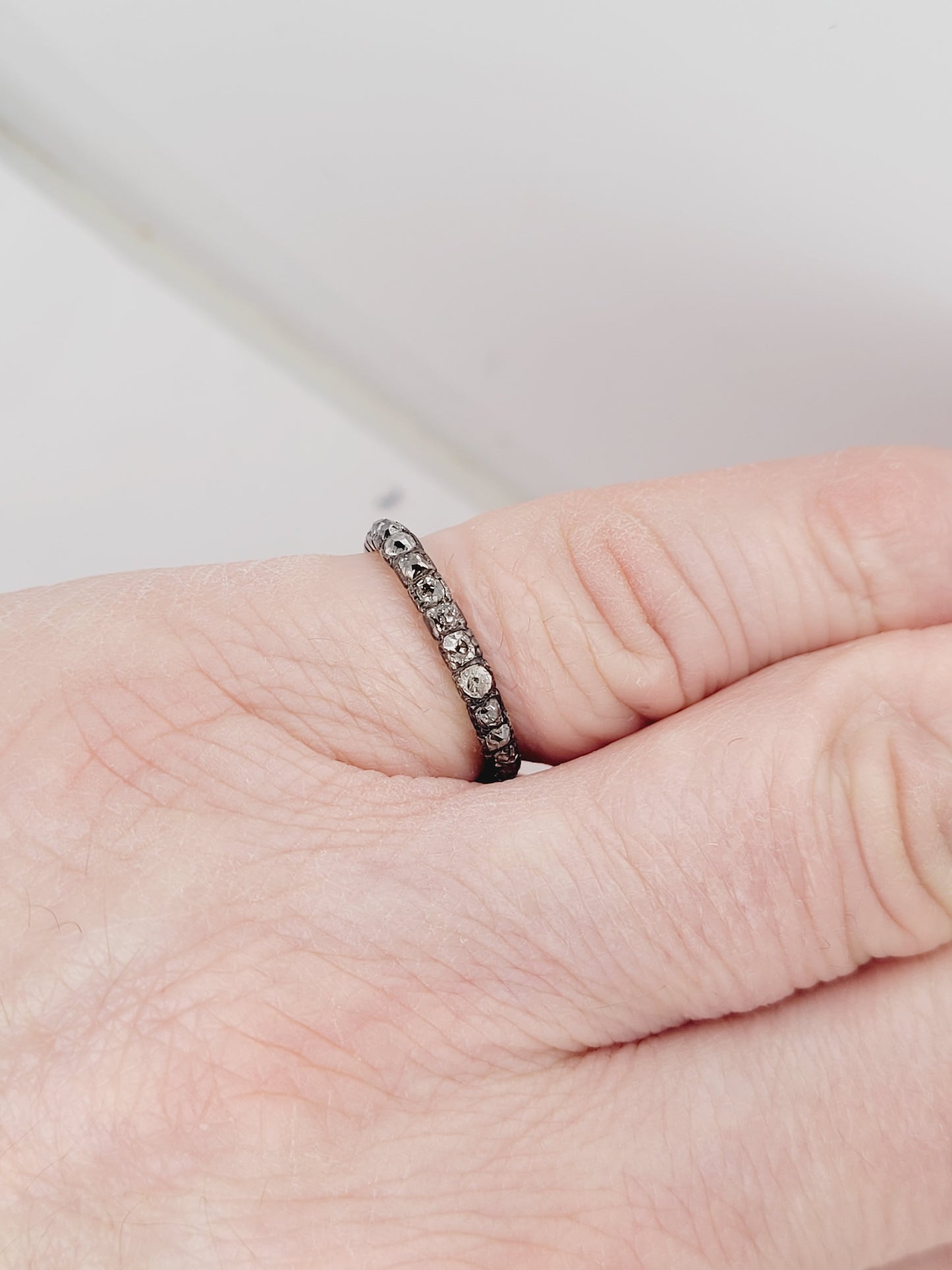 Georgian old mine cut diamond eternity ring sku 8675