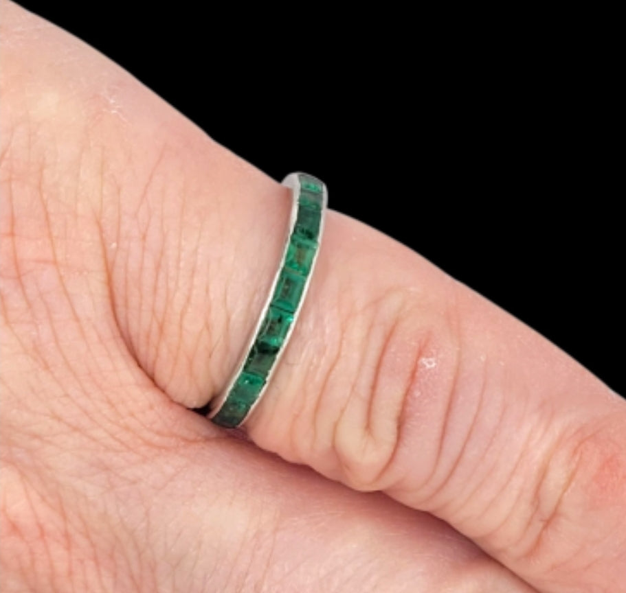Rare art deco emerald full hoop eternity band
SKU: 8312