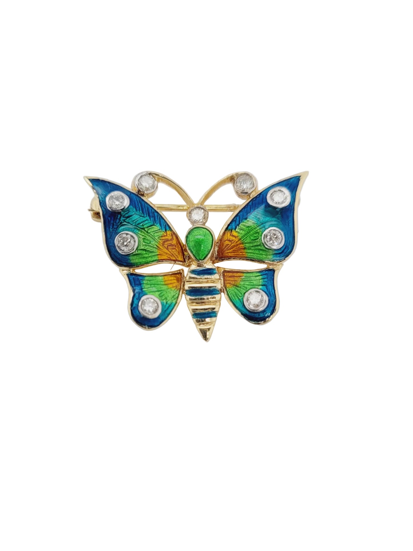 Vintage gold butterfly brooch sku 9009