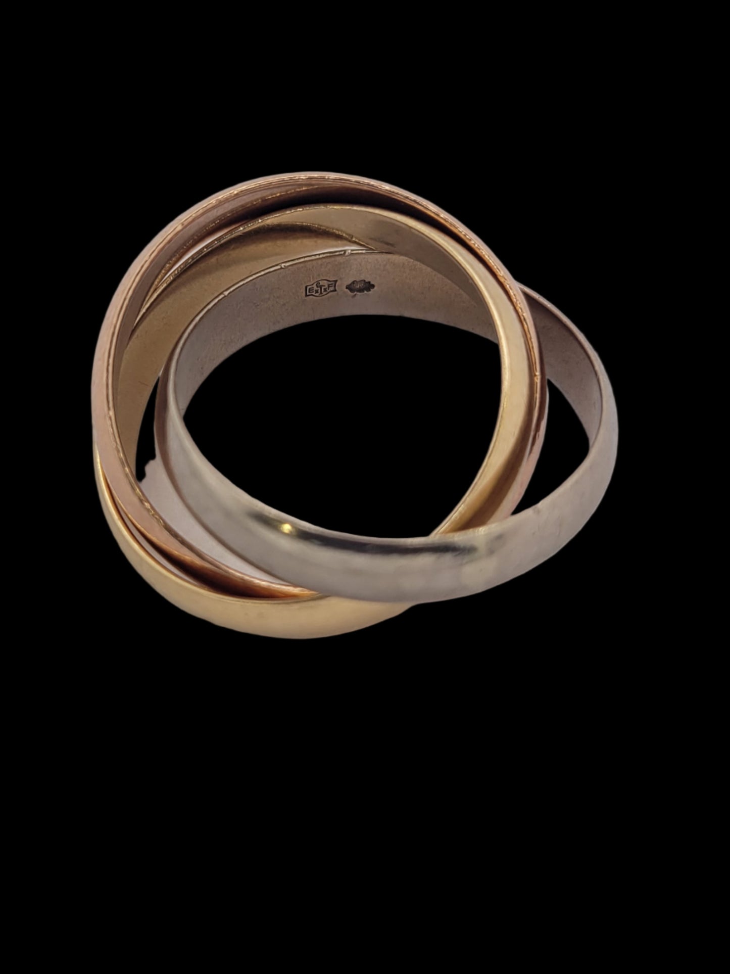 Three colour gold Russian wedding ring sku 8530