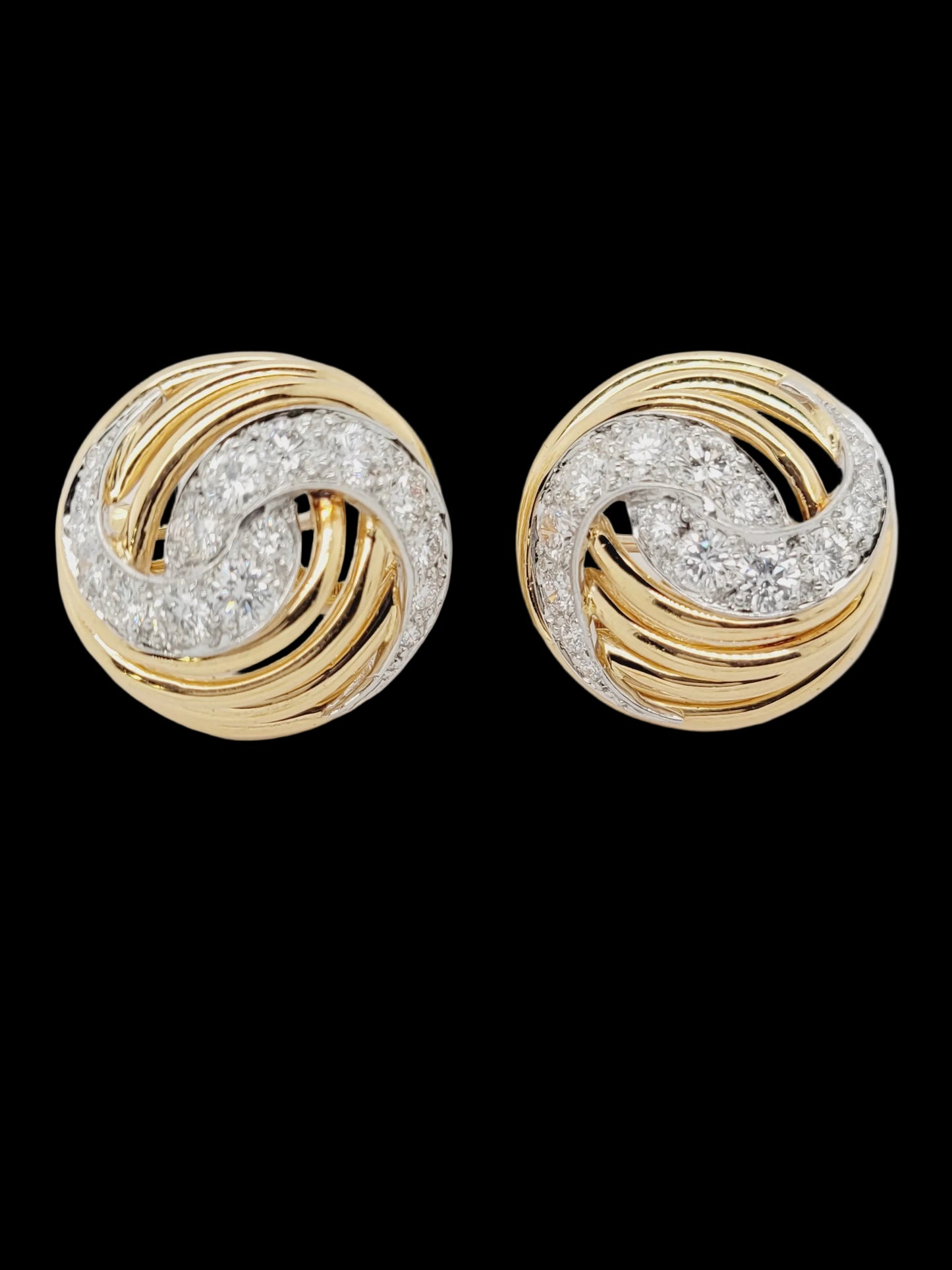 Cool vintage diamond and 18ct gold earrings sku 8761