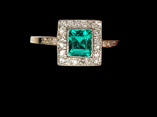 Gem emerald and diamond engagement ring
SKU: 8130