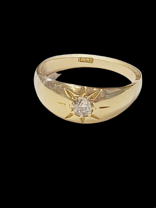 Antique diamond gypsy ring sku 8739