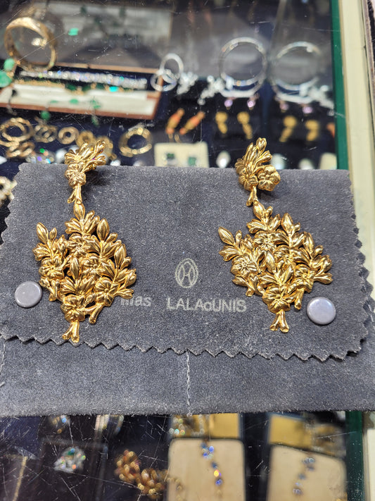 Vintage LaLounis gold earrings Sku 8731