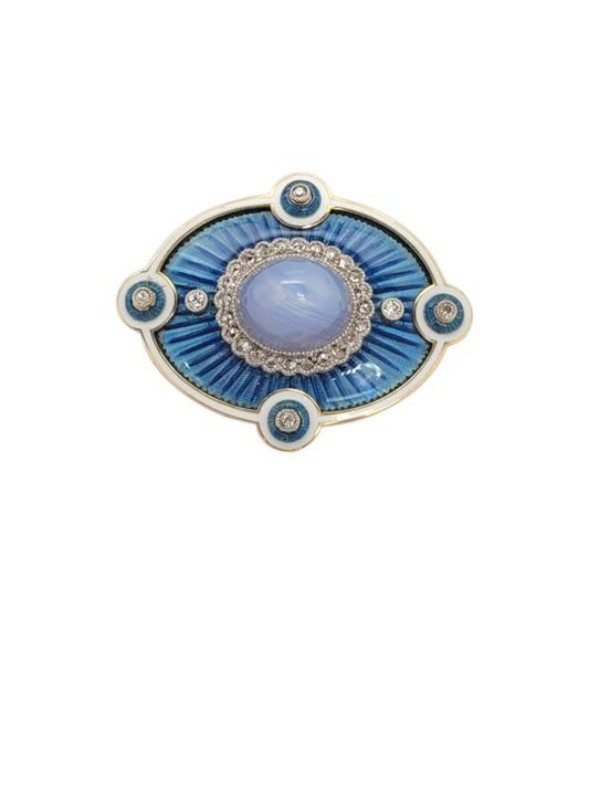 Fine Edwardian star sapphire, diamonds and enamel brooch/pendant
SKU: 8065