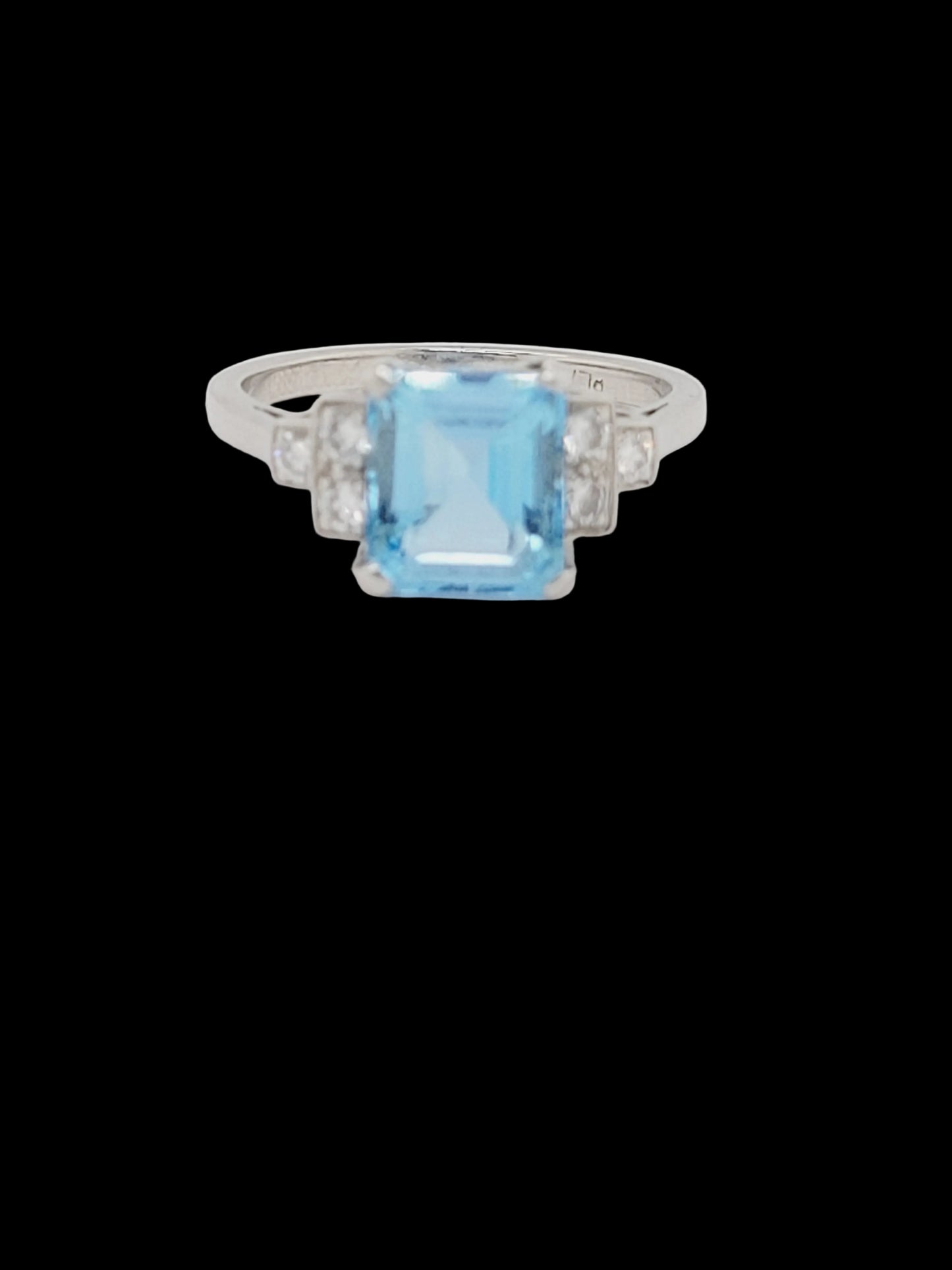 Aquamarine and diamond dress ring sku 8682