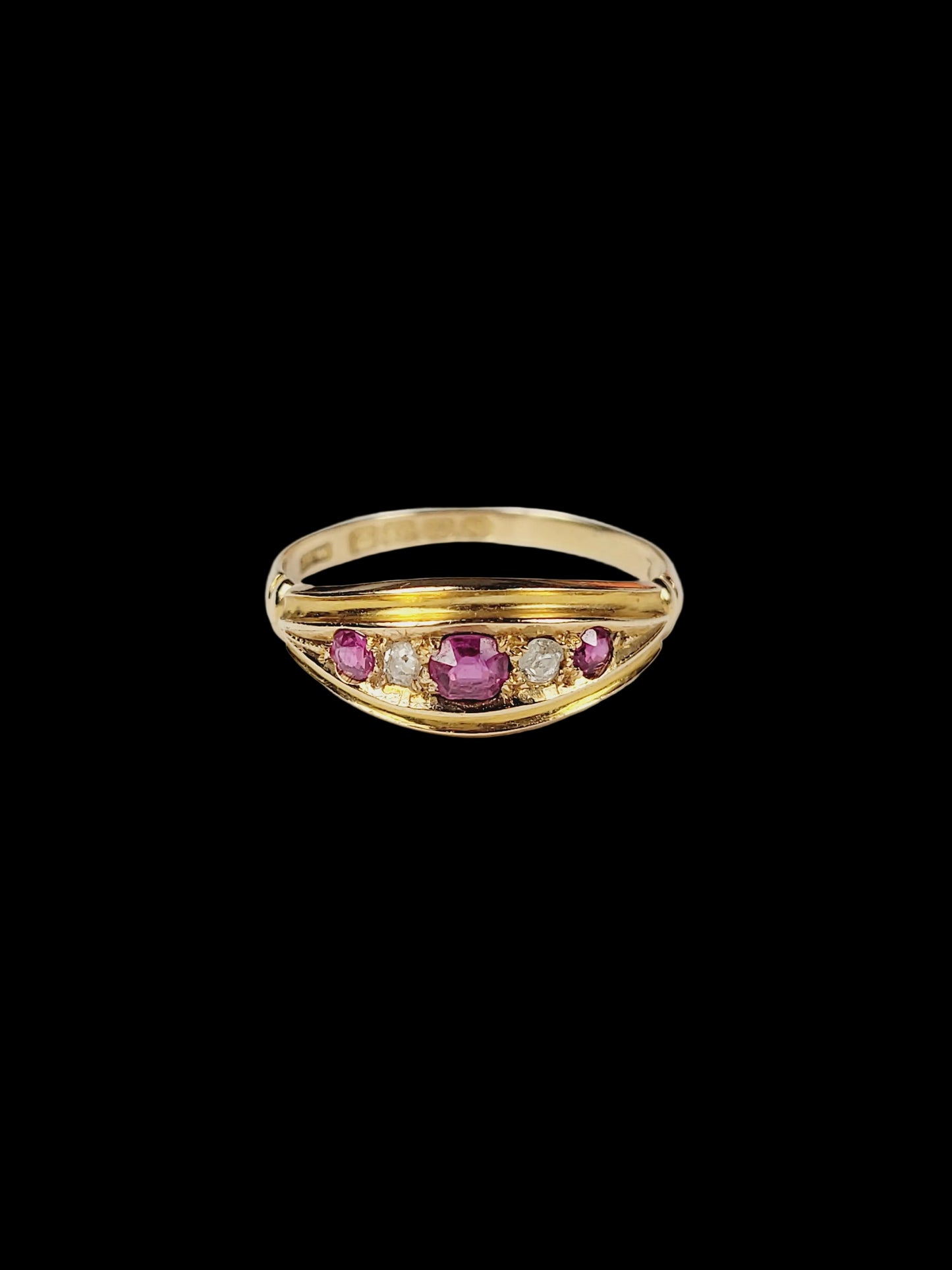 Antique ruby and diamond ring sku 8780