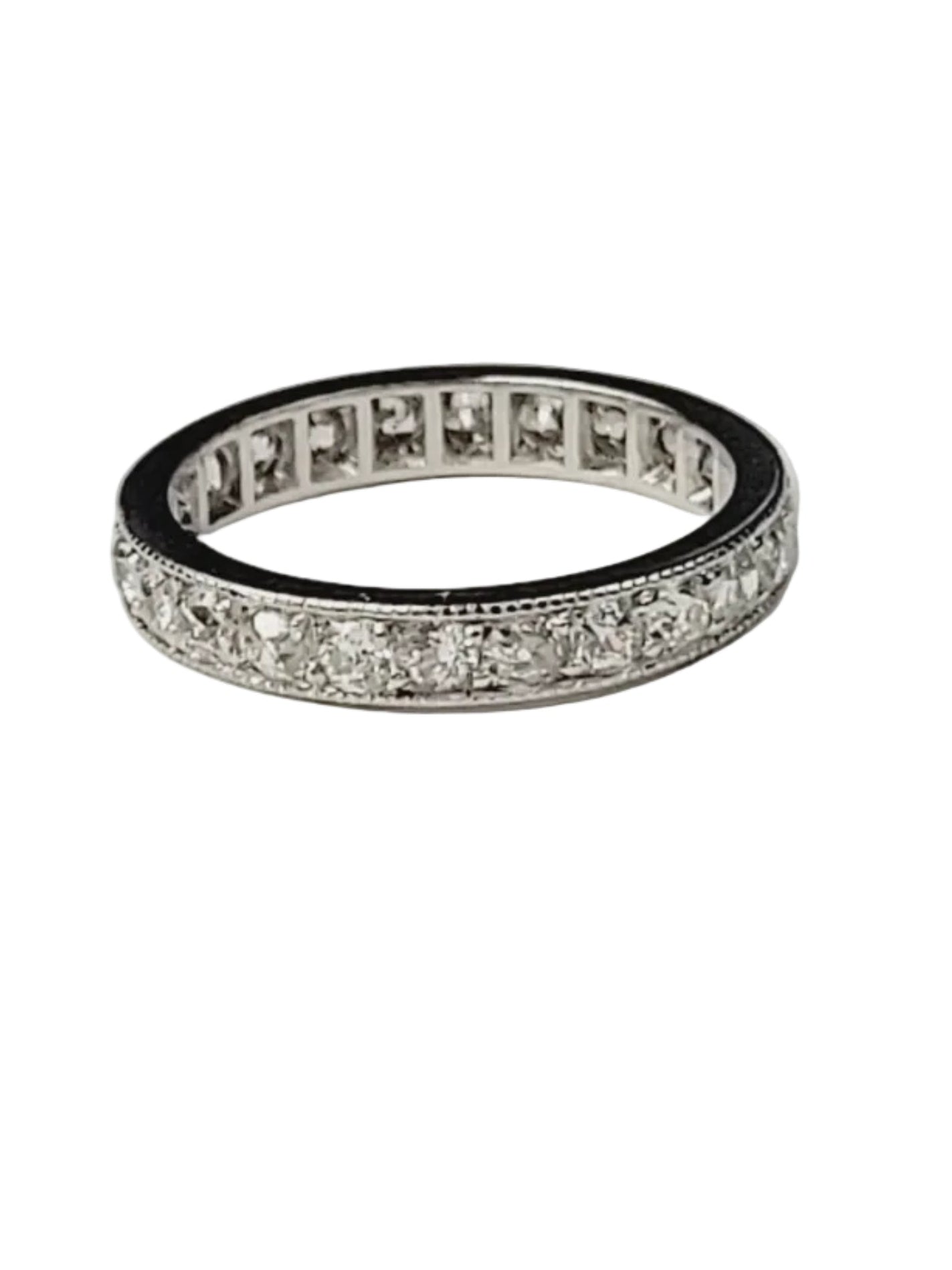Art deco old European cut diamond full hoop eternity band sku 9090