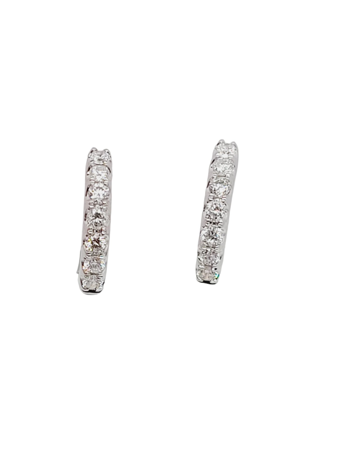 Pair of small diamond hoop earrings sku 9162