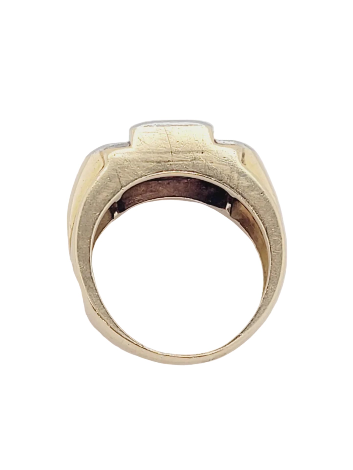 Old mine cut diamond tank ring sku 9078