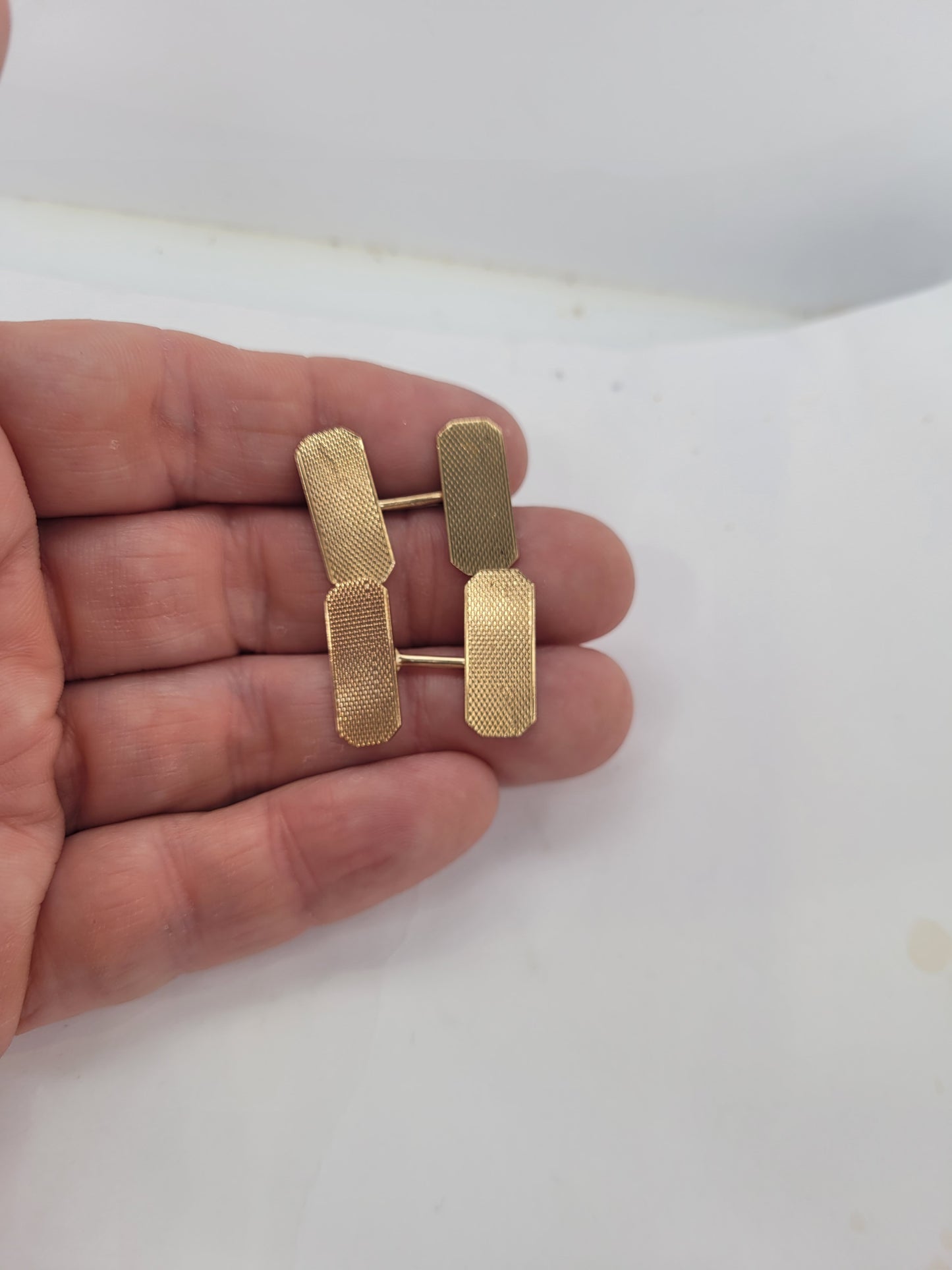 Antique engine turned 9ct gold cufflinks sku 8510