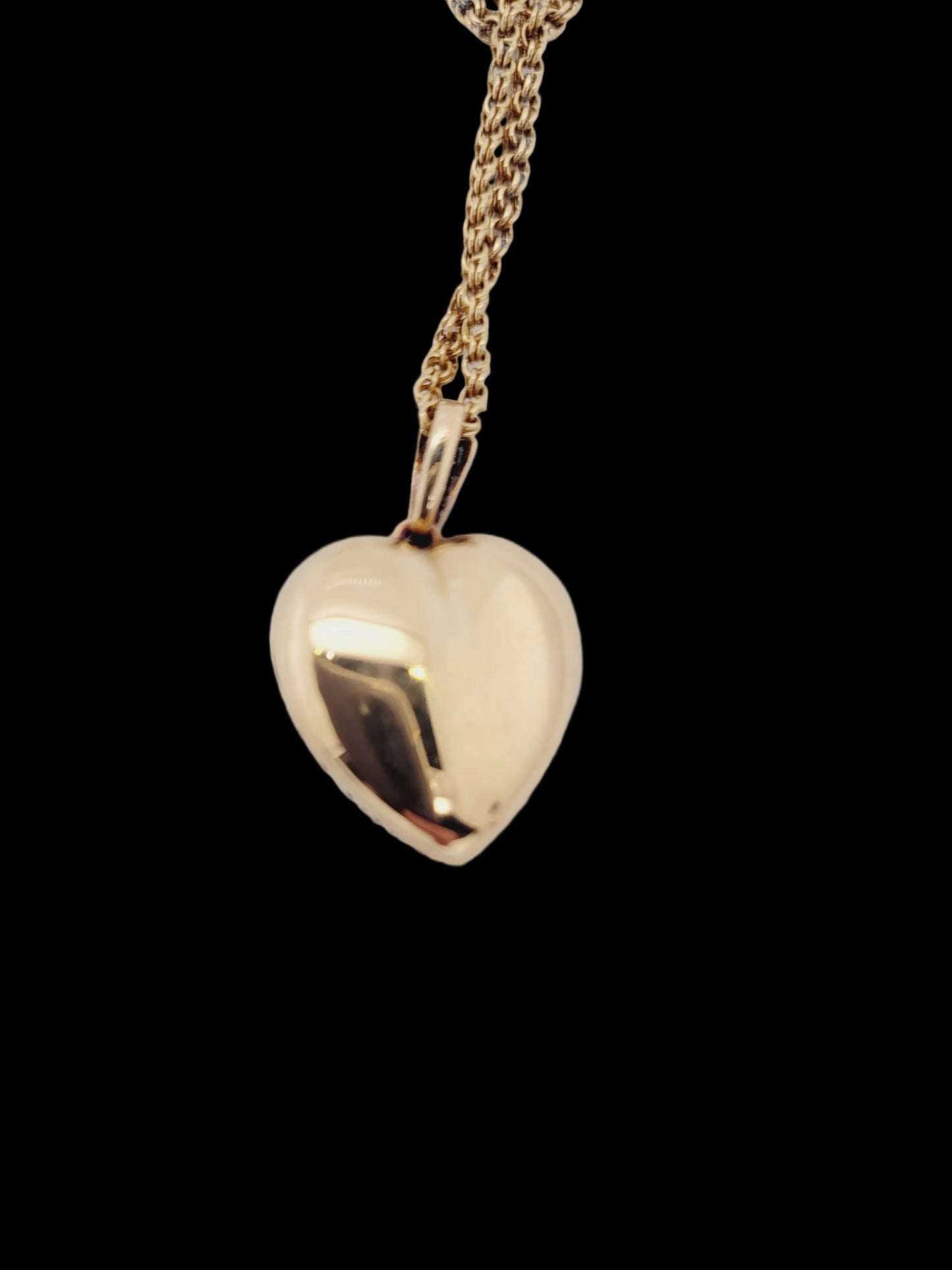 Antique pearl and diamond heart locket pendant with chain sku 8821