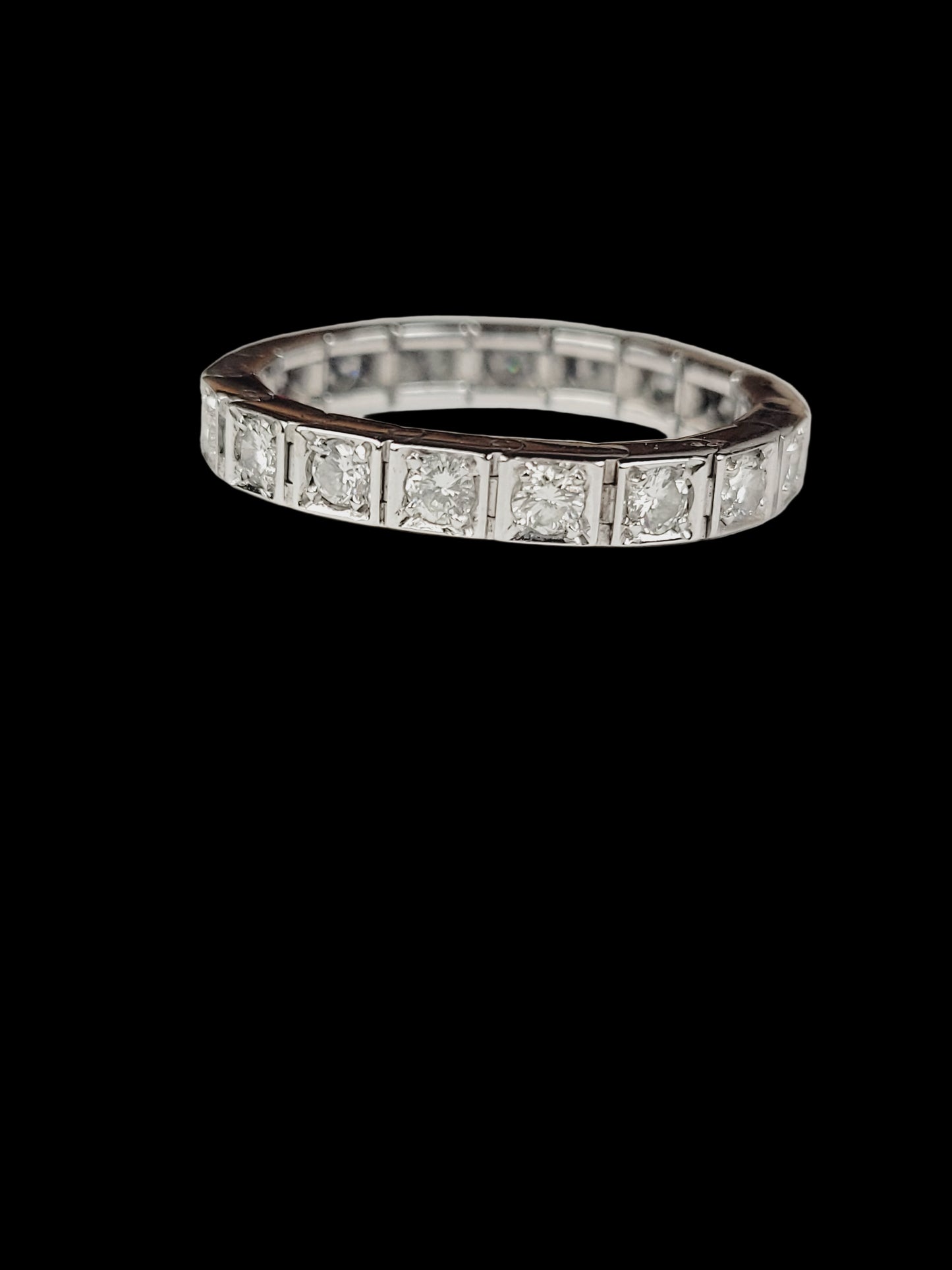 Art deco articulated diamond hoop ring sku 8491