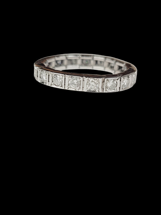 Art deco articulated diamond hoop ring sku 8491