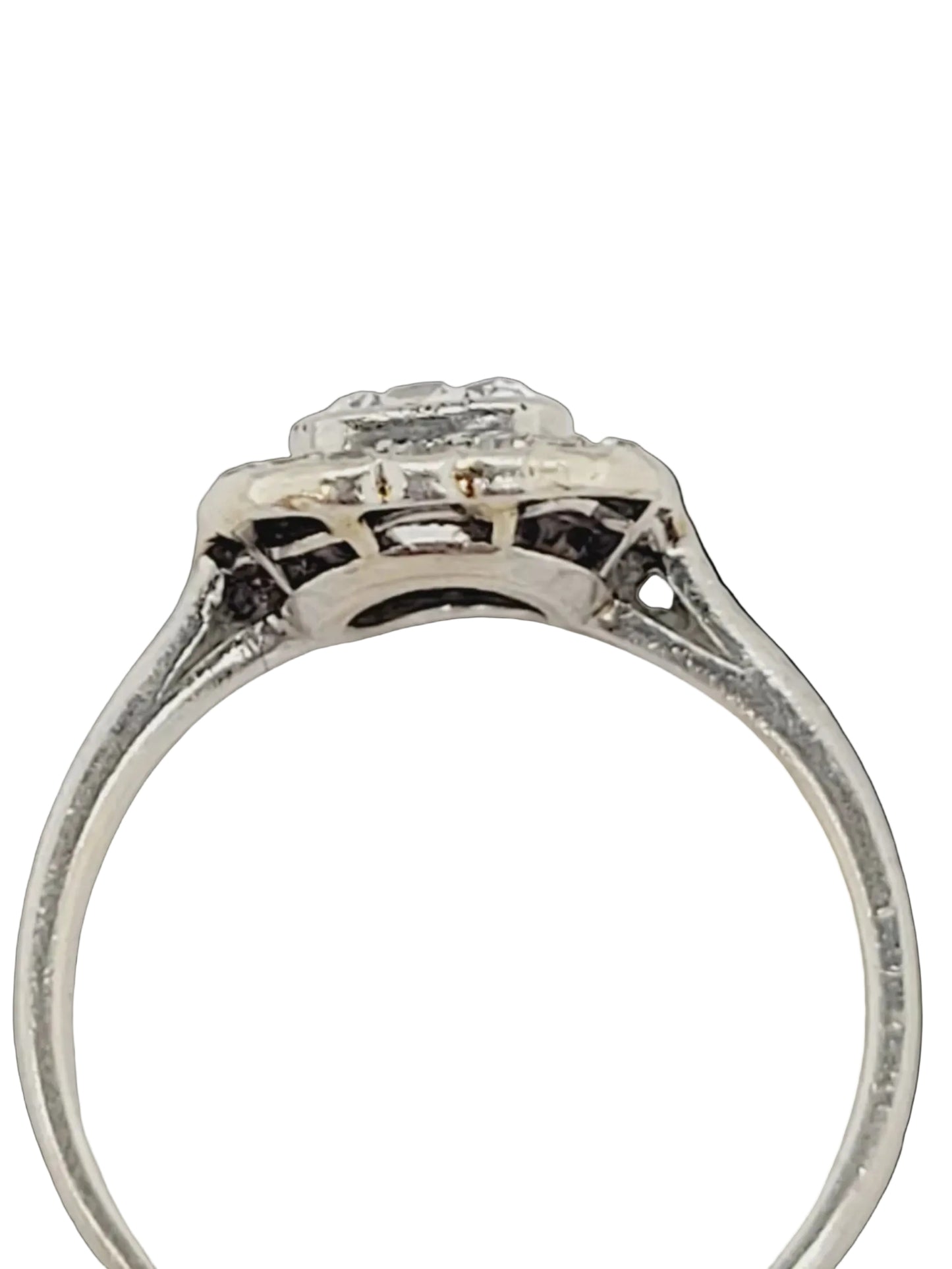Antique art deco paruzzi cut diamond halo engagement ring sku 8953