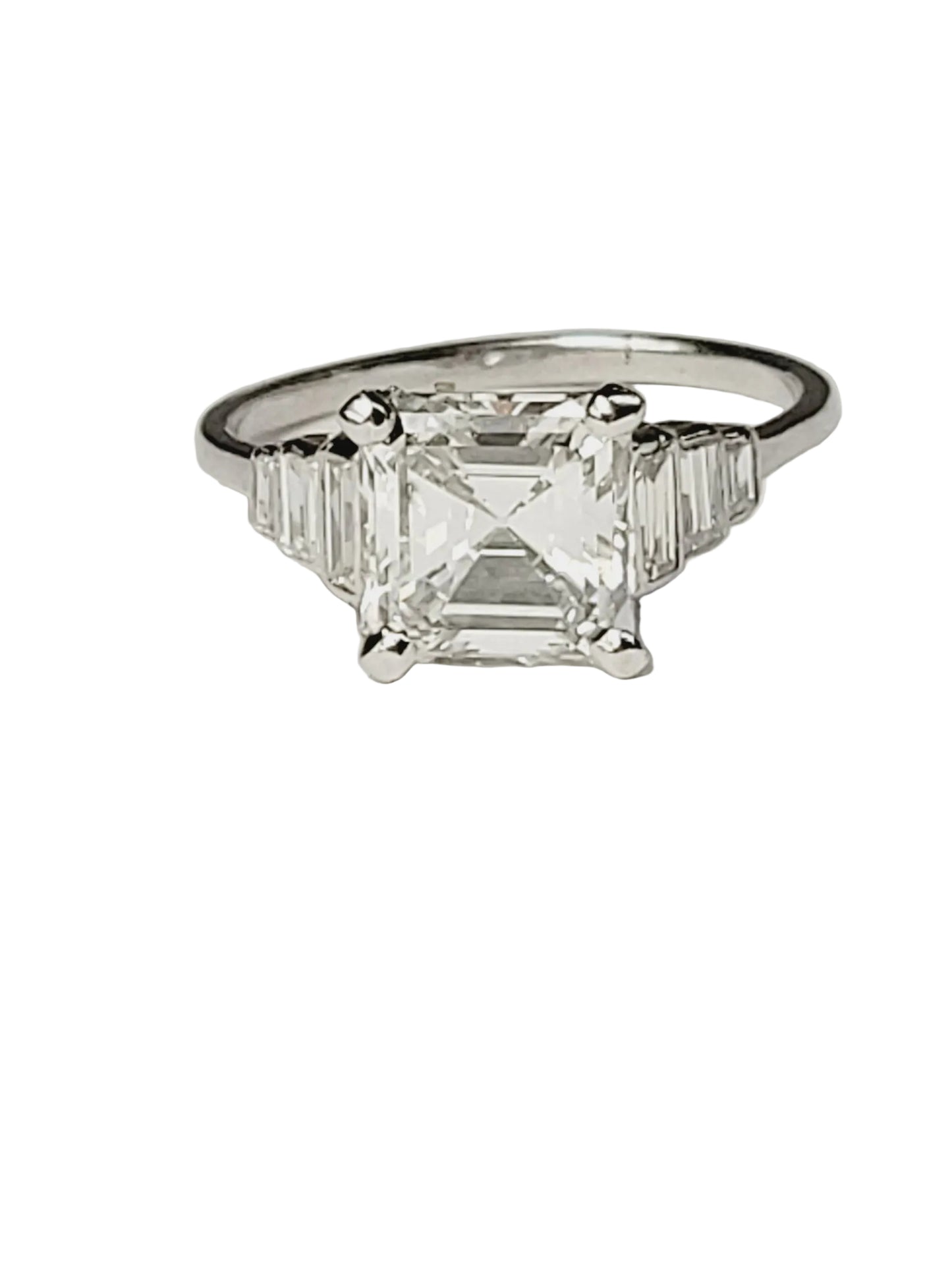 Cool Art deco 3ct Square carre cut diamond engagement ring sku 9091
