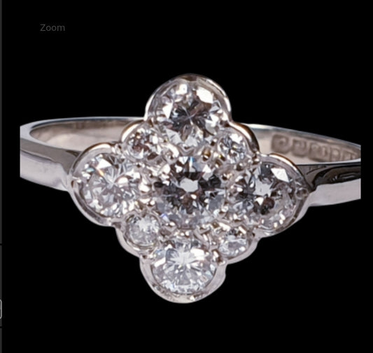 Art Deco Quatrafoil Diamond Engagement Ring
SKU: 3386
