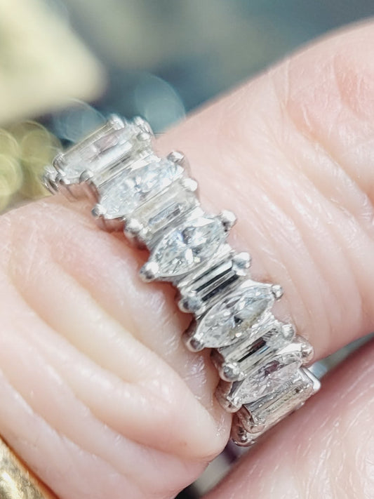 Marquise and baguette diamond eternity ring sku 8620
