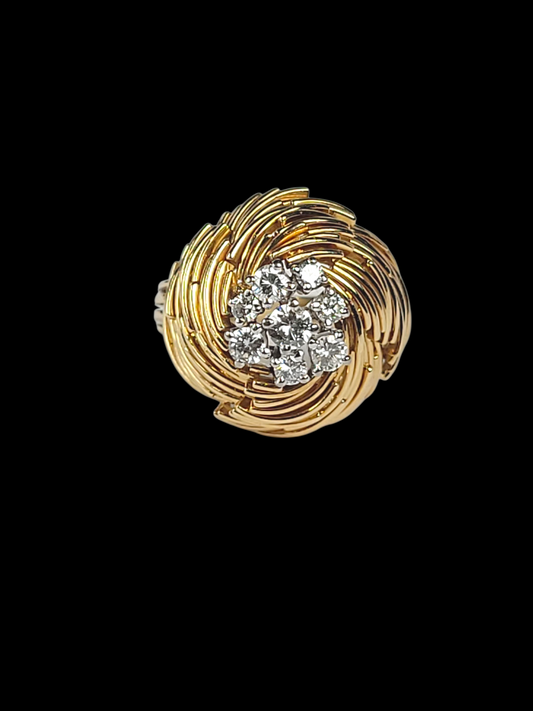 Stylish 18ct gold diamond ring sku 8501