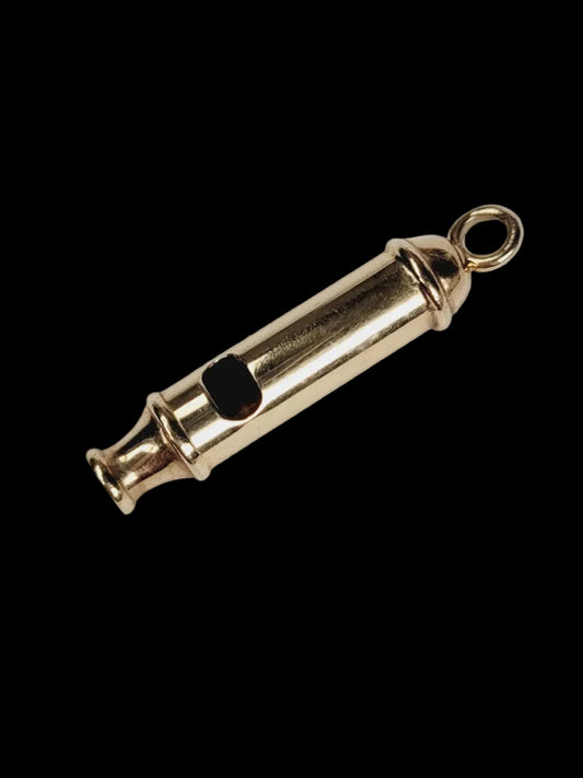Antique gold whistle charm pendant sku 8716