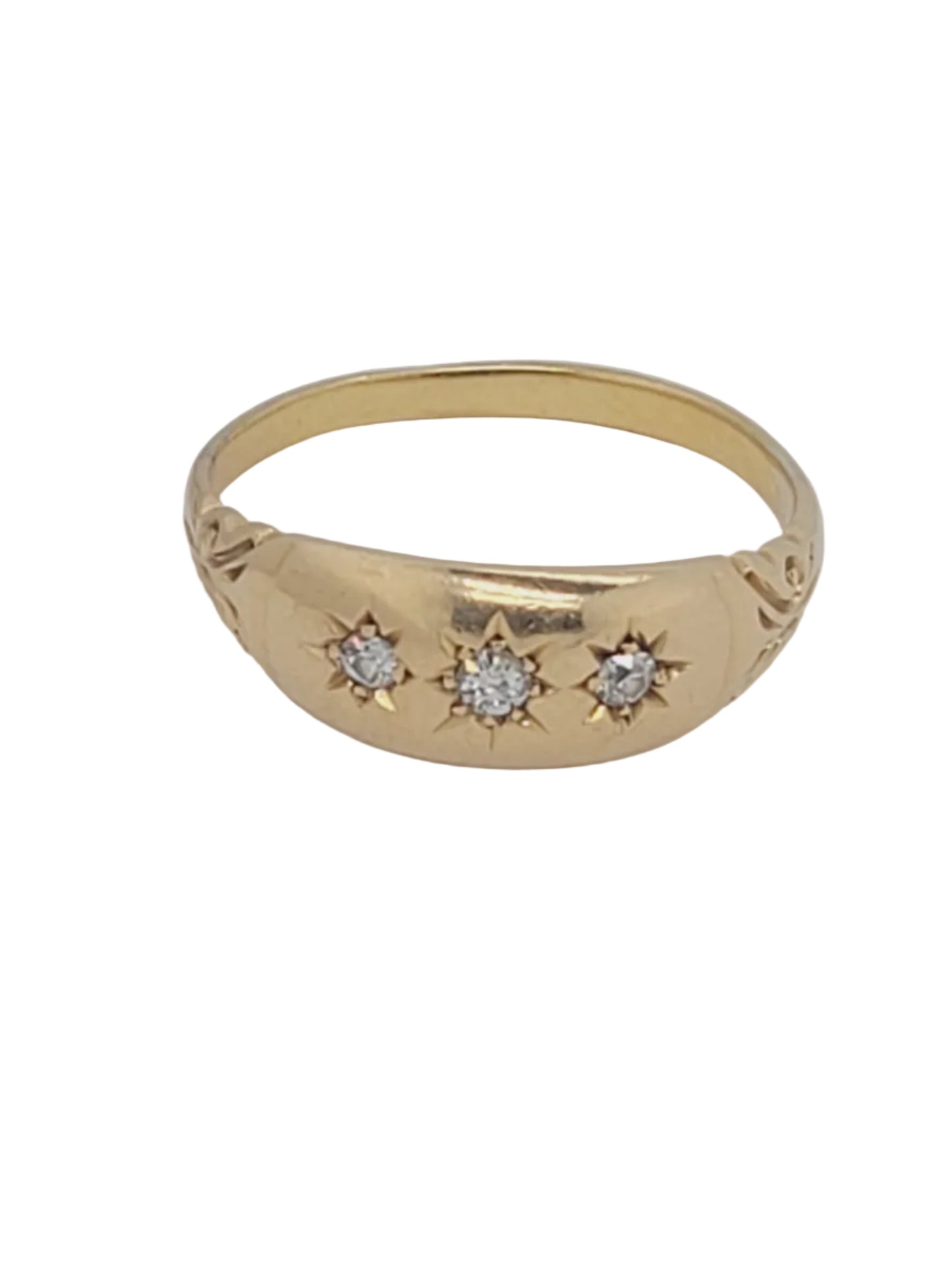Antique gypsy set diamond ring sku 9191
