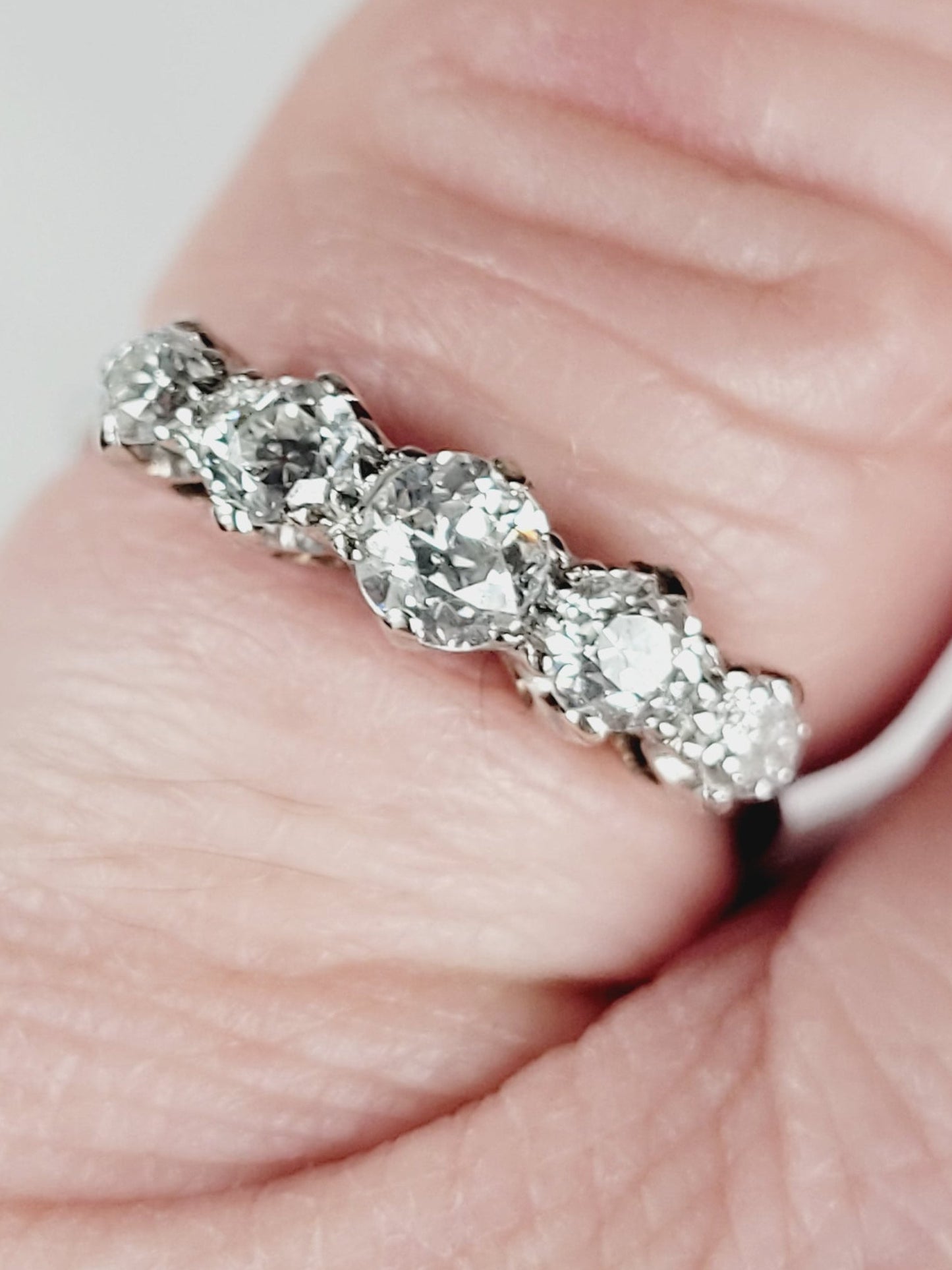 Art deco antique old cut diamond five stone ring sku 8860
