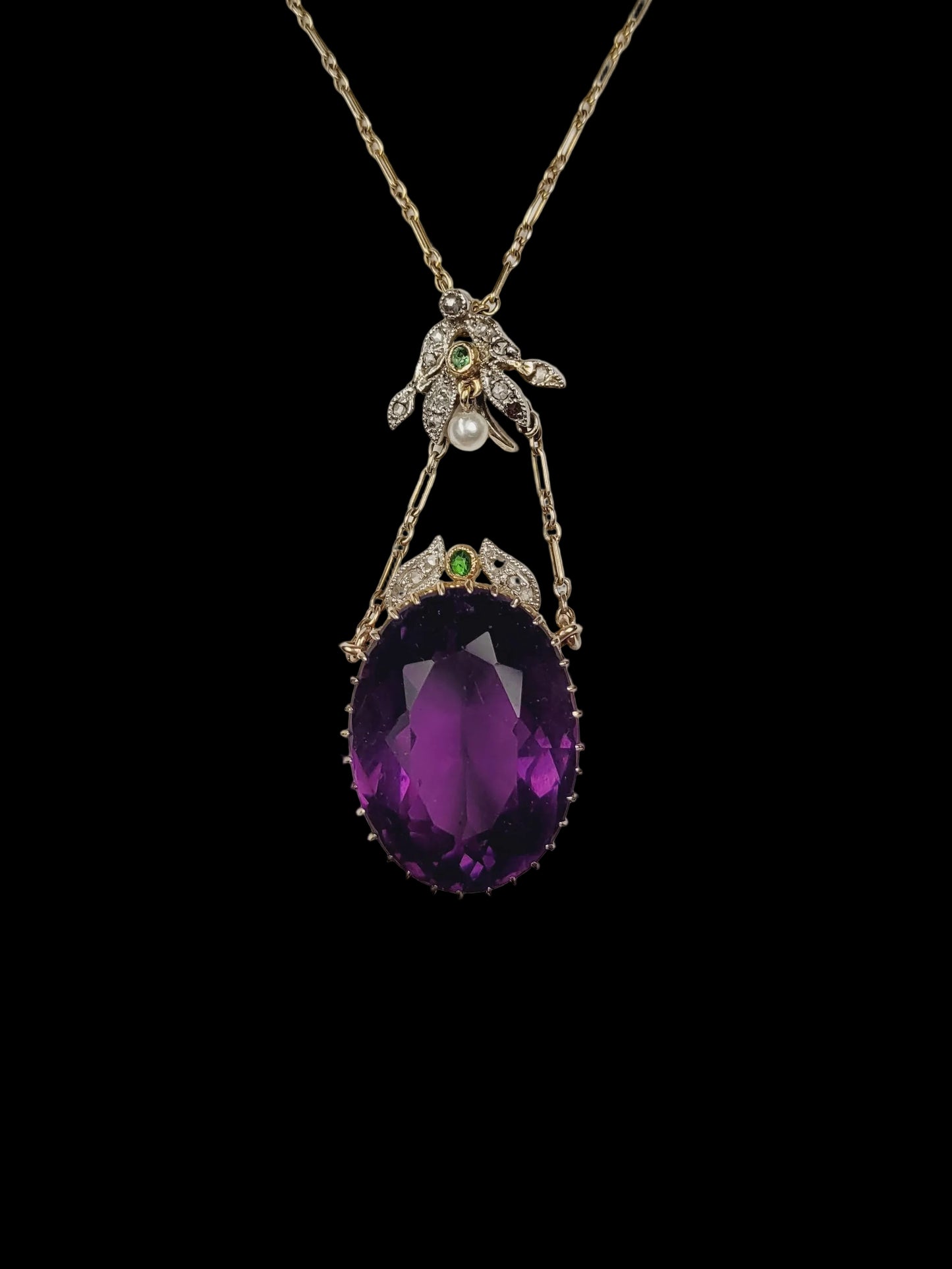 Edwardian Suffragette gemset pendant sku 8673