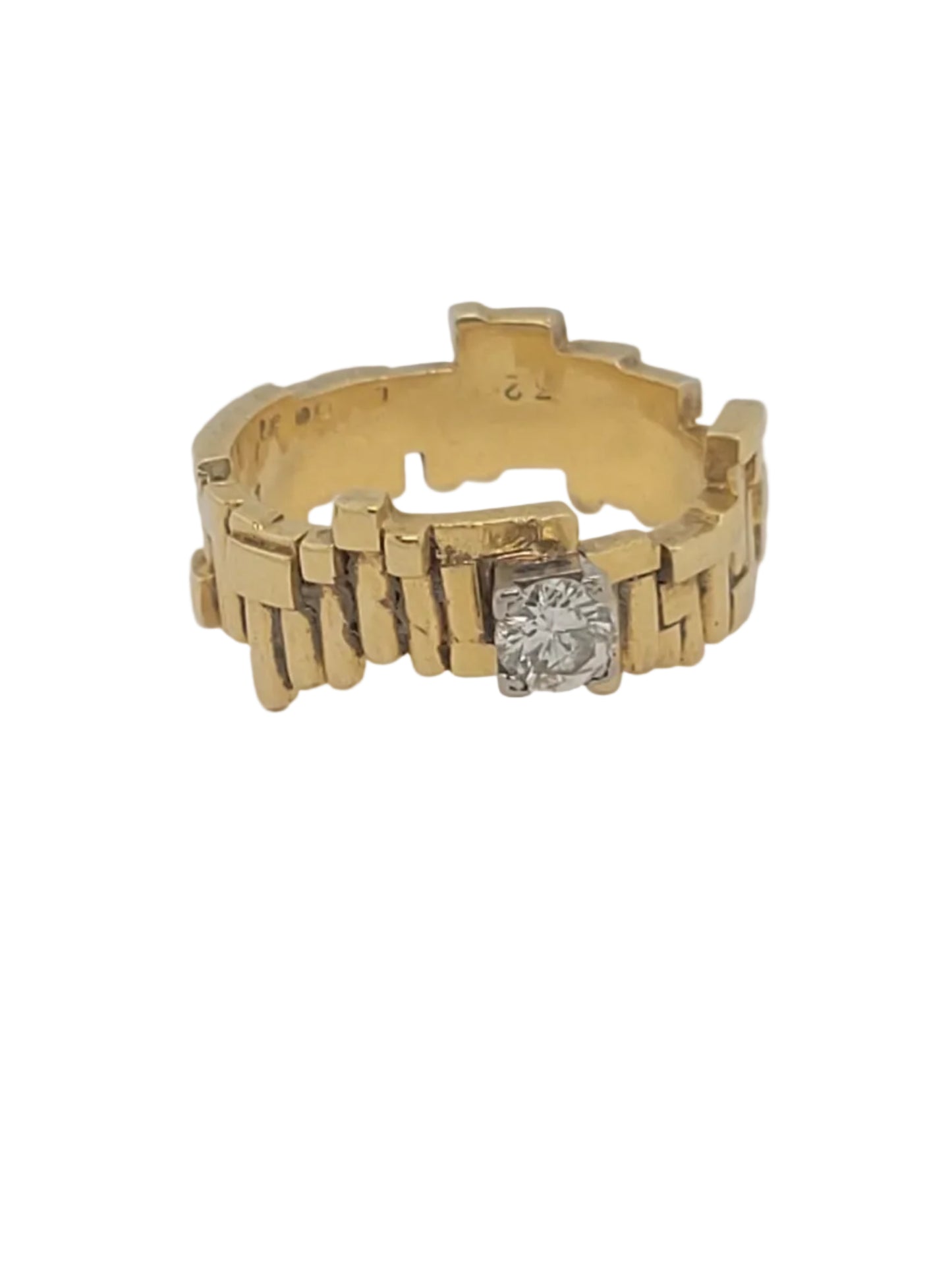 1970's organic 18ct gold and diamond ring sku 9132