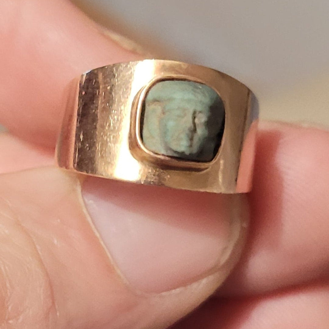 Ancient Egyptian Pharaoh Georgian Grand Tour ring sku 8835