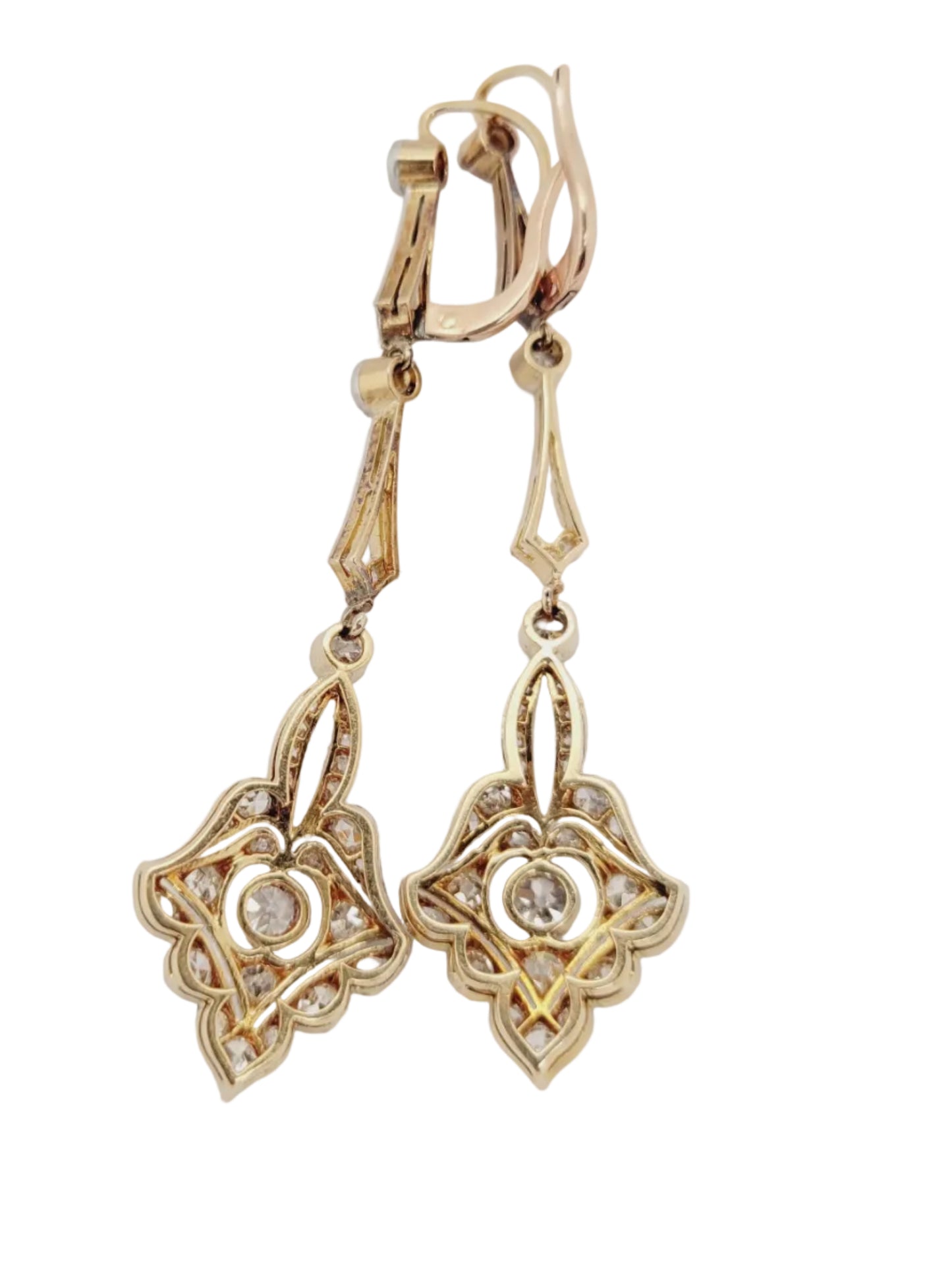 Edwardian diamond drop earrings sku 8901