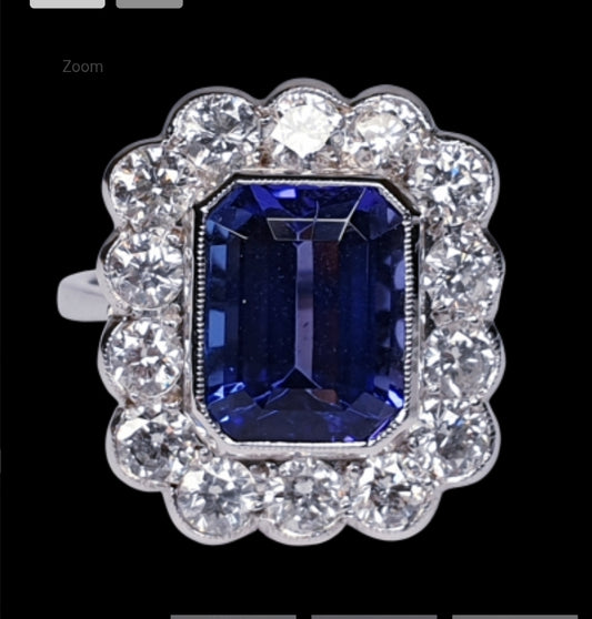Tanzanite and diamond cluster dress ring
SKU: 4479