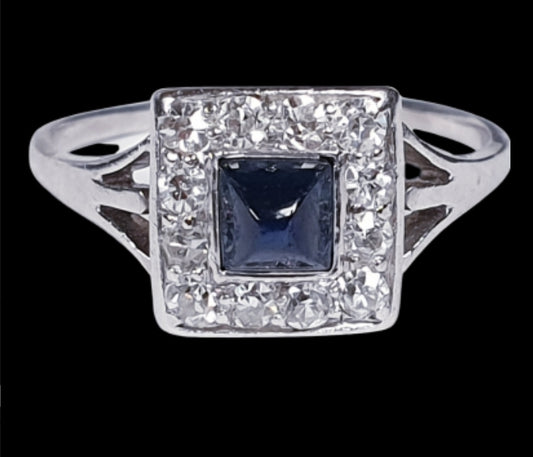 Art Deco Sugar Loaf Sapphire and Diamond Engagement Ring
SKU: 3294