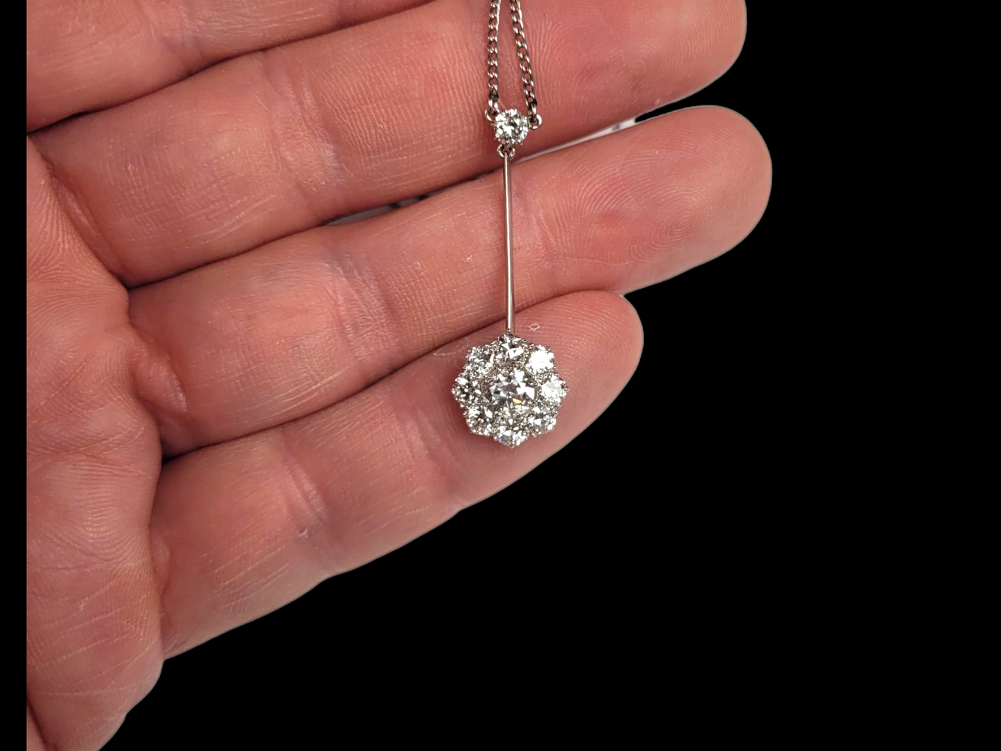 Art deco lovely old European transitional cut diamond pendant
SKU: 8214