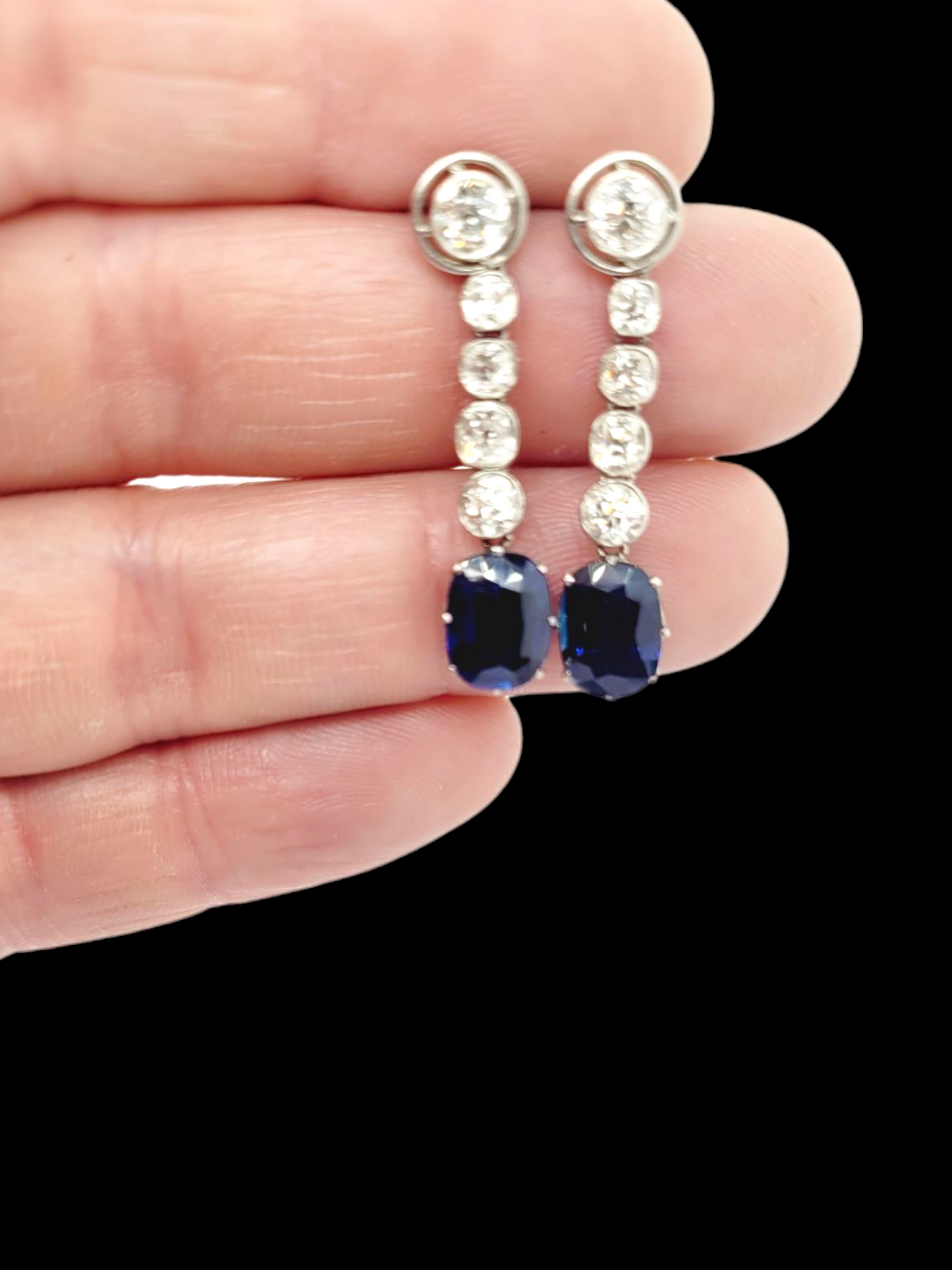 Fine Antique natural sapphire an old cut diamond drop earrings
SKU: 7978