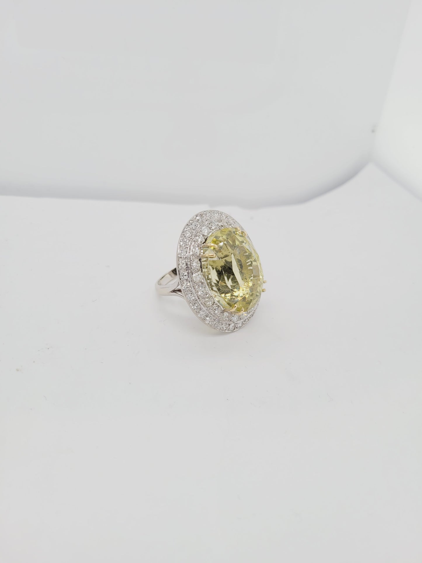 Vintage Yellow gem and diamond cluster dress ring
sku 8546