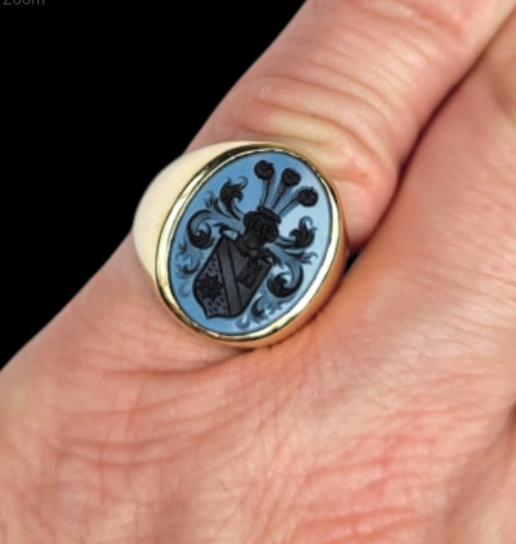 Banded agate gold signet ring
SKU: 8313