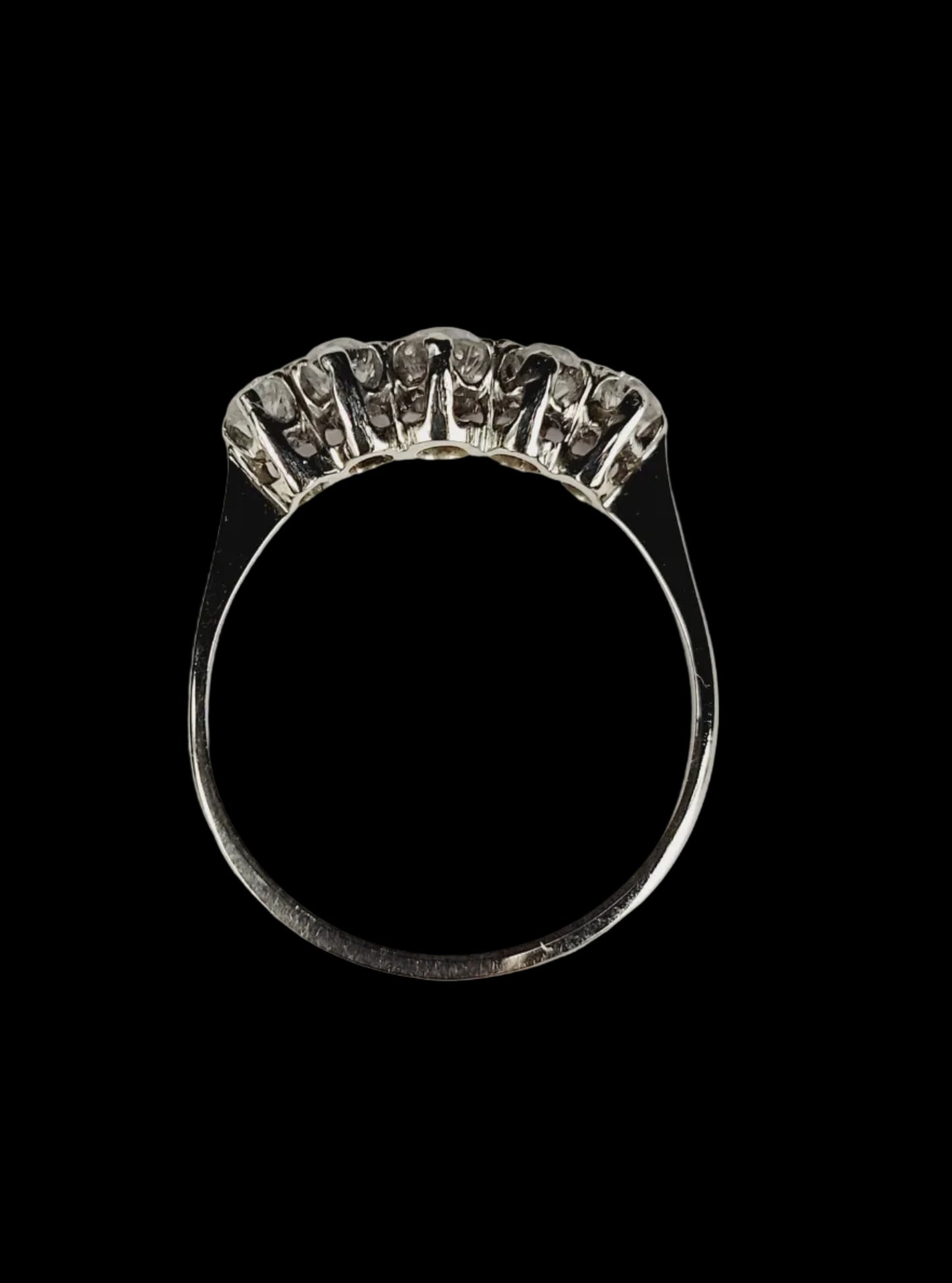 Art deco antique old cut diamond five stone ring sku 8860